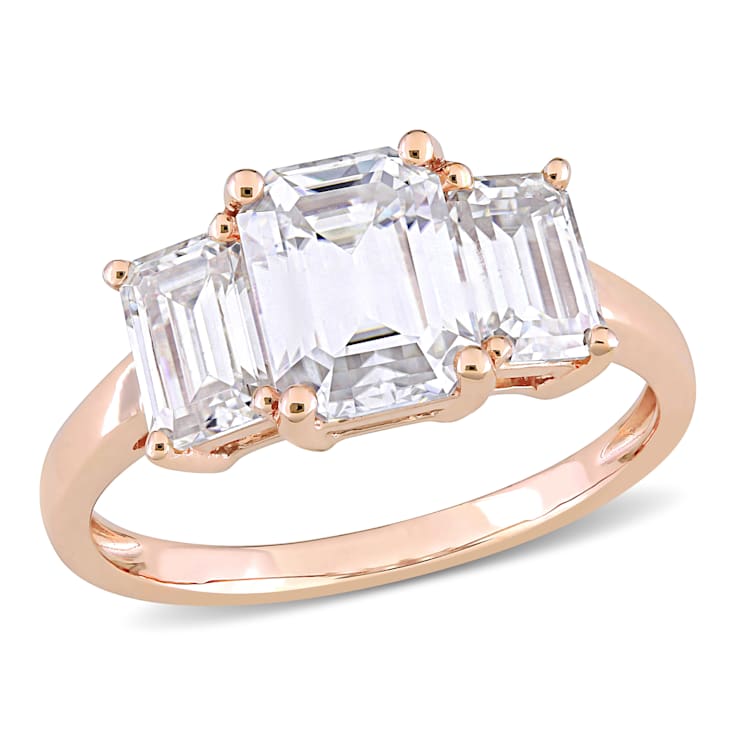 2-3/4 CT DEW Created Moissanite 3-Stone Engagement Ring in