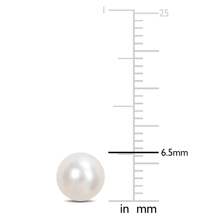 6-6.5MM Freshwater Cultured Pearl Stud Earrings in 14K Yellow Gold