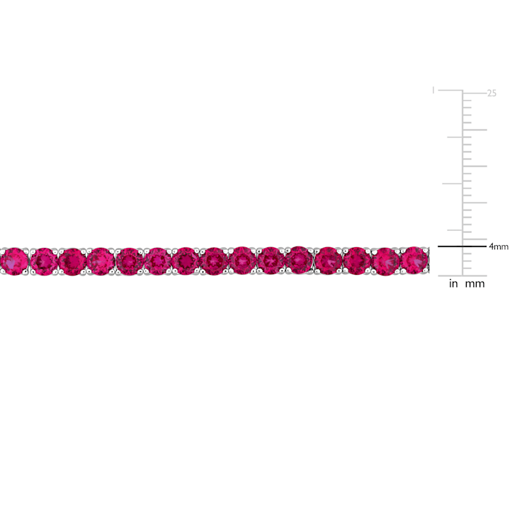 14 1/2 CT TGW Created Ruby Tennis Bracelet with Sterling Silver