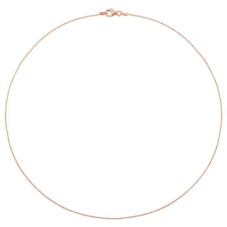 1MM Ball Chain Necklace in Rose Plated Sterling Silver