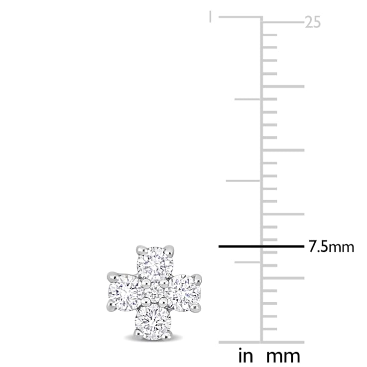 4/5 CT TW Diamond 4-Stone Stud Earrings in Platinum