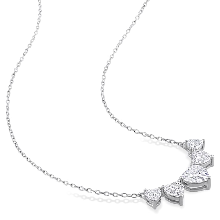 2 1/2 CT DEW Created Moissanite Multi-Heart Necklace in Sterling Silver