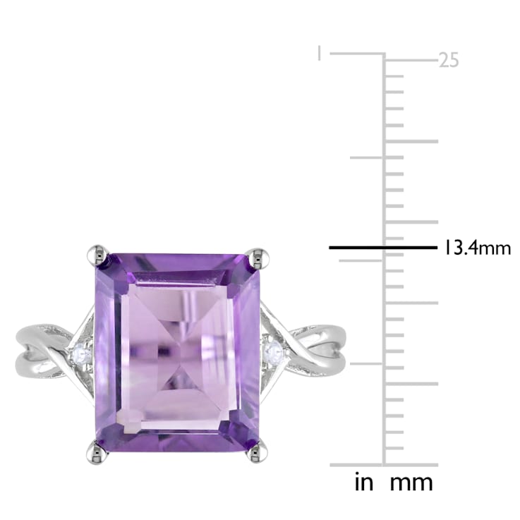 5 7/8 CT TGW Amethyst and White Topaz Ring in Sterling Silver