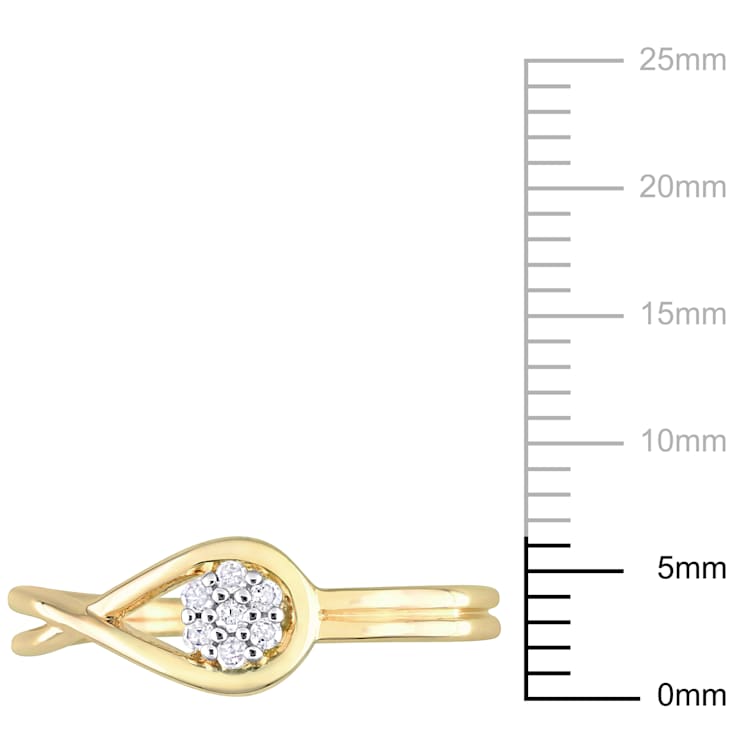 Diamond Accent Infinity 18K Yellow Gold Over Sterling Silver Promise Ring