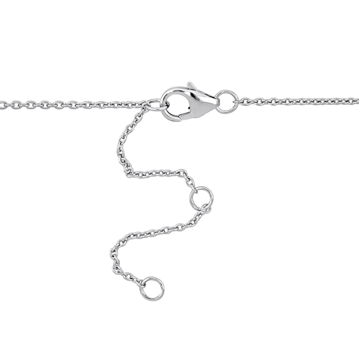 1 1/2 CT TGW London Blue Topaz and White Topaz V-Shape Necklace in
Sterling Silver