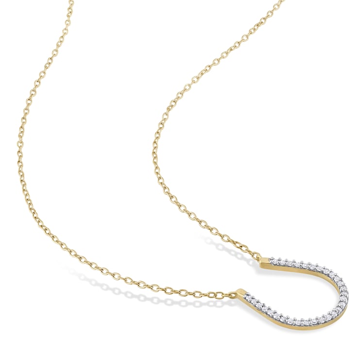 1/6ctw Diamond Horseshoe Pendant Necklace in 18K Yellow Gold Over
Sterling Silver