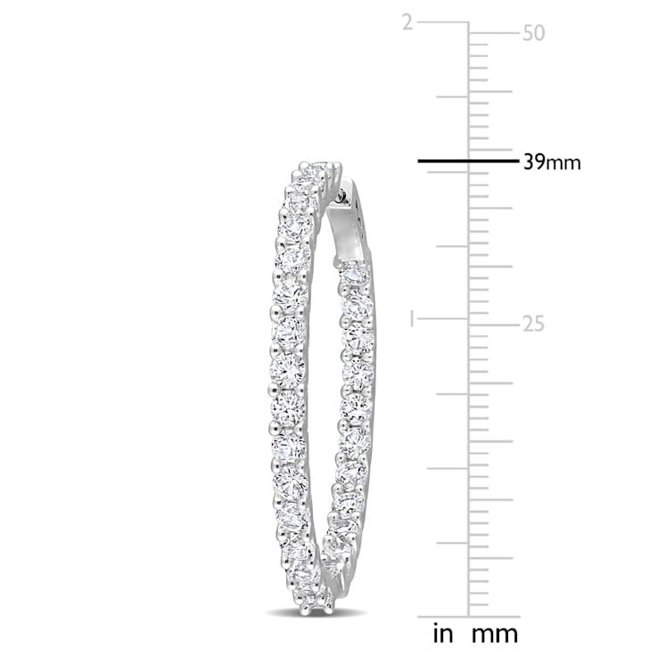 8 3/8 CT TGW Created White Sapphire Inside-Outside Hoop Earrings in
Sterling Silver