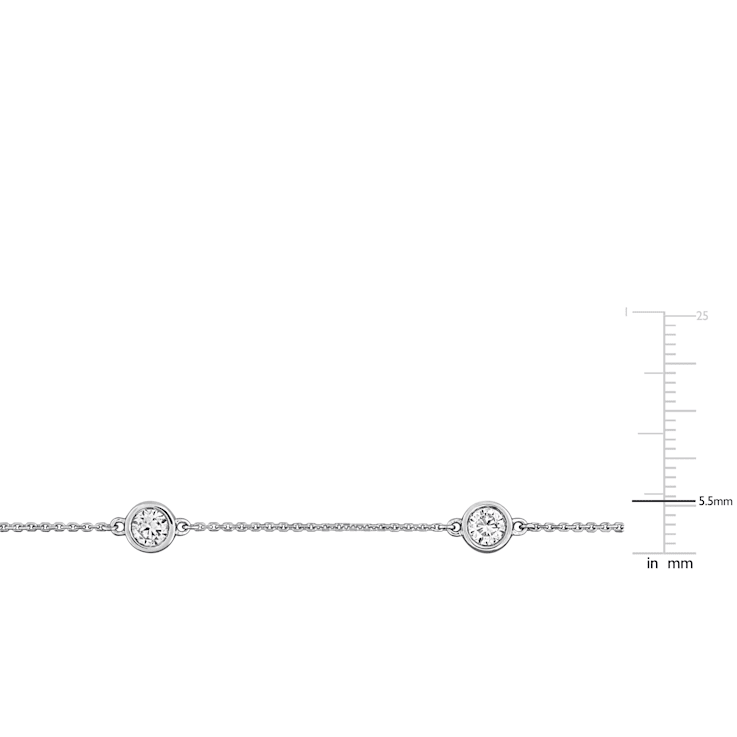 1 CT TW Lab-Grown Diamond Station Bracelet in 14K White Gold