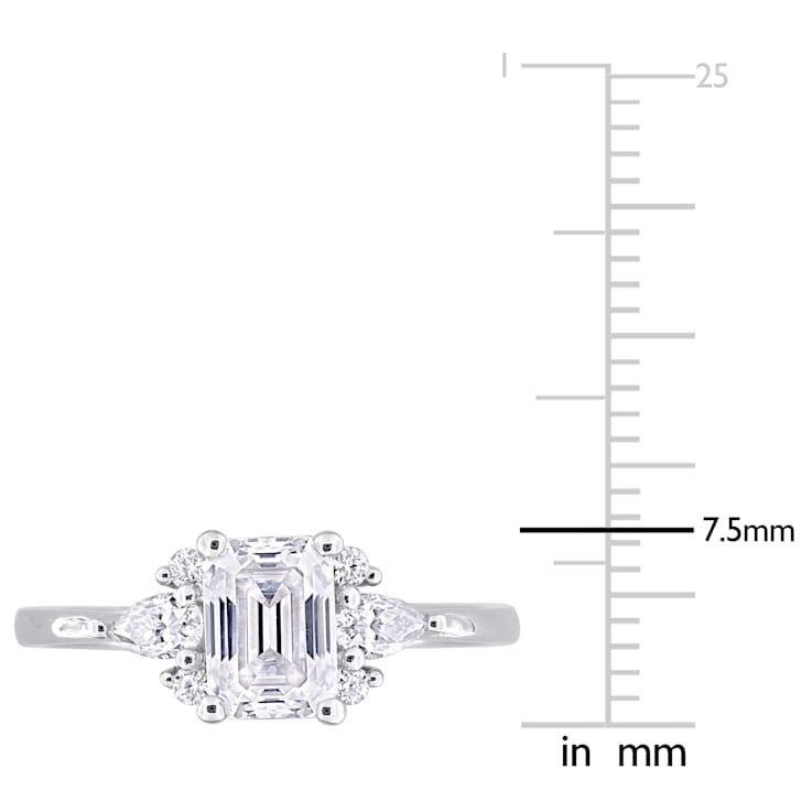 1 2/5 CT DEW Created Moissanite Engagement Ring in Sterling Silver