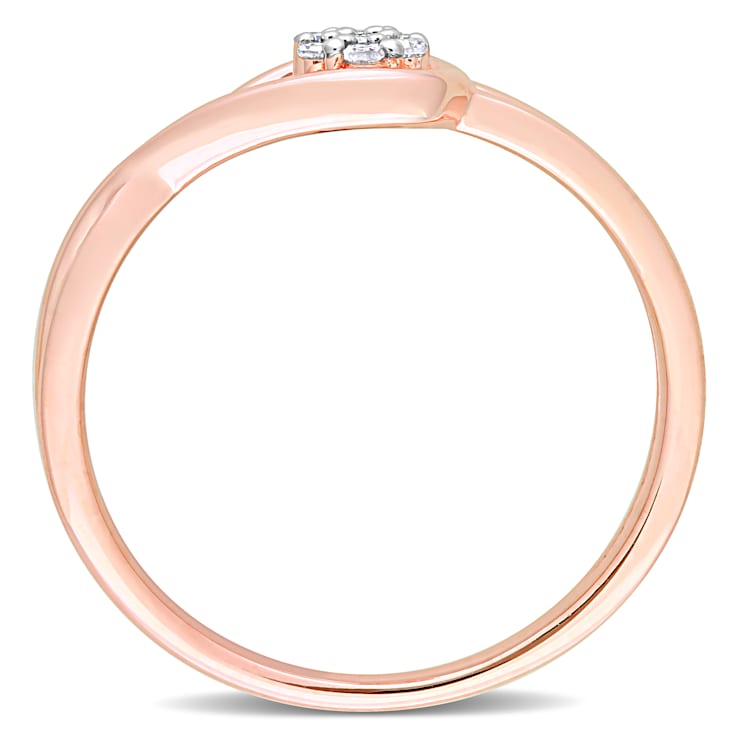 Diamond Accent Infinity Promise Ring in 18K Rose Gold Over Sterling Silver