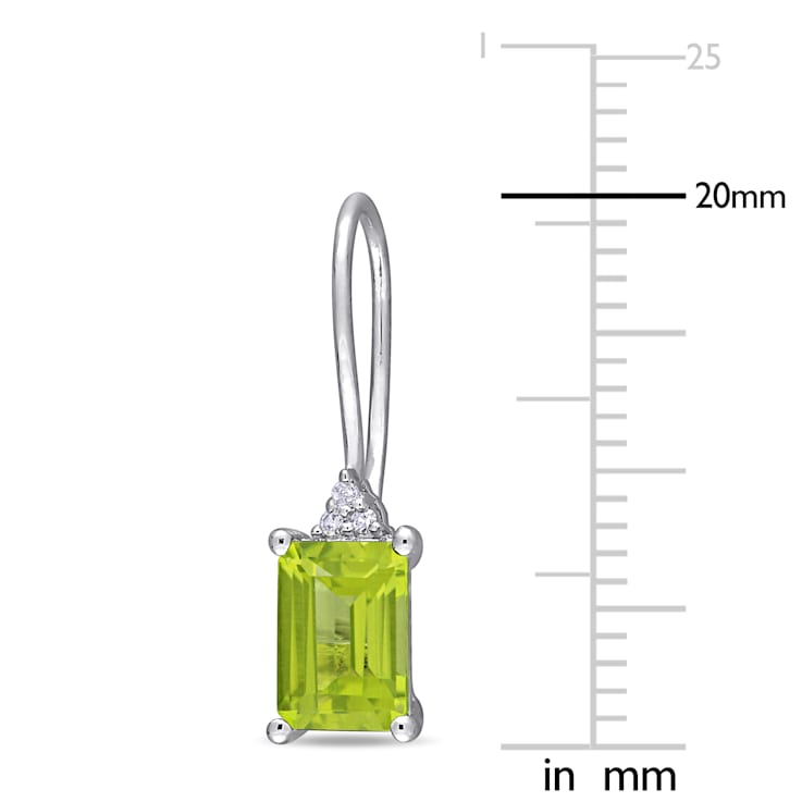 2 CT TGW Peridot and Diamond Accent Earrings in Sterling Silver