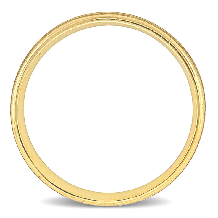 Ladies 6mm Double Row Textured Wedding Band in 14K Yellow Gold