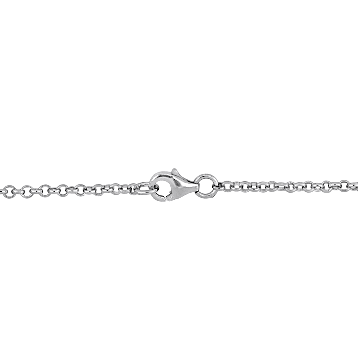 10 CT TGW Cubic Zirconia Station Necklace in Sterling Silver