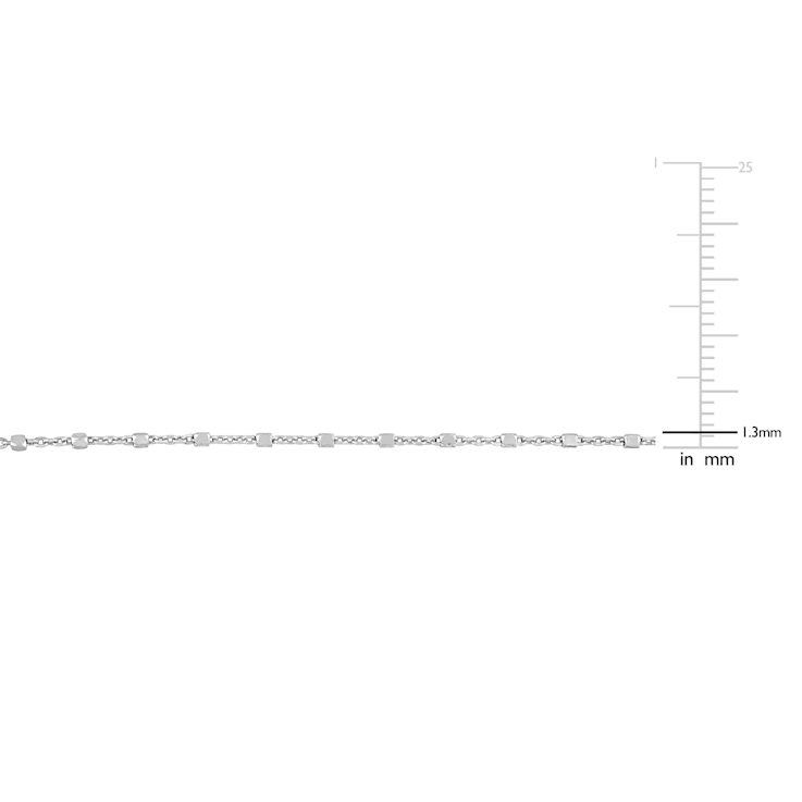 1.3MM Beaded Chain Necklace in Sterling Silver