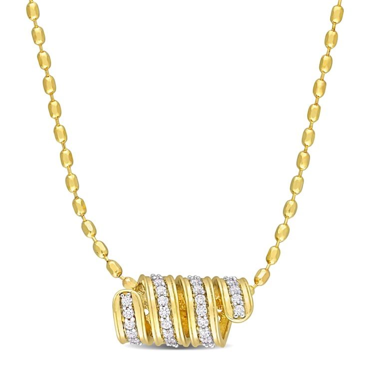 1/2 CT TGW Created White Sapphire Scroll Pendant with Chain in Yellow
Plated Sterling Silver