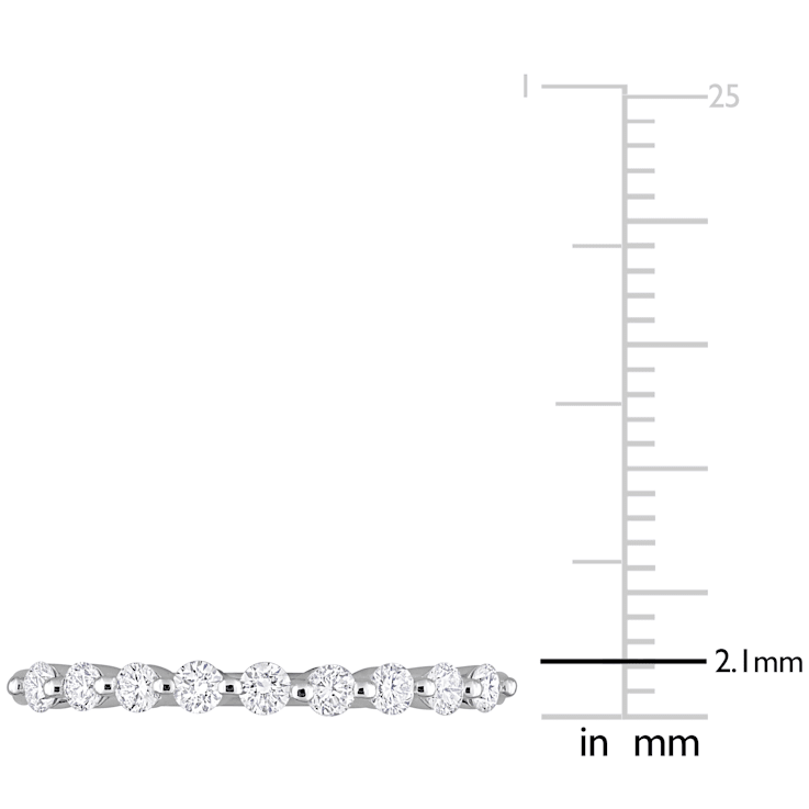 1/3 CT TGW Lab Grown Diamond Semi-Eternity Ring in Platinum Plated
Sterling Silver