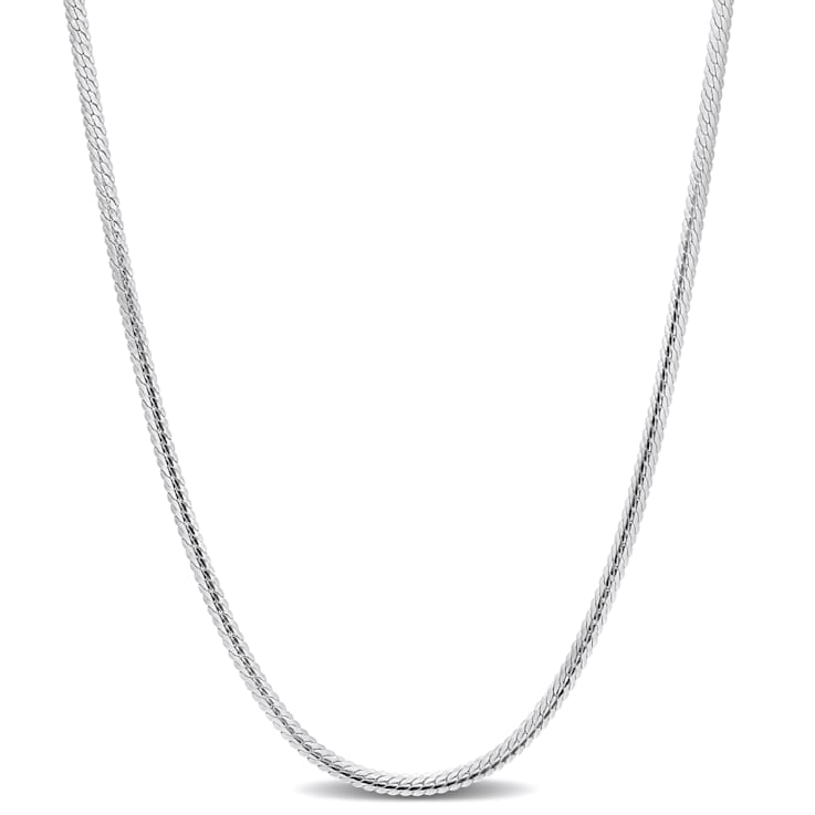 2MM Herringbone Chain Necklace in Sterling Silver