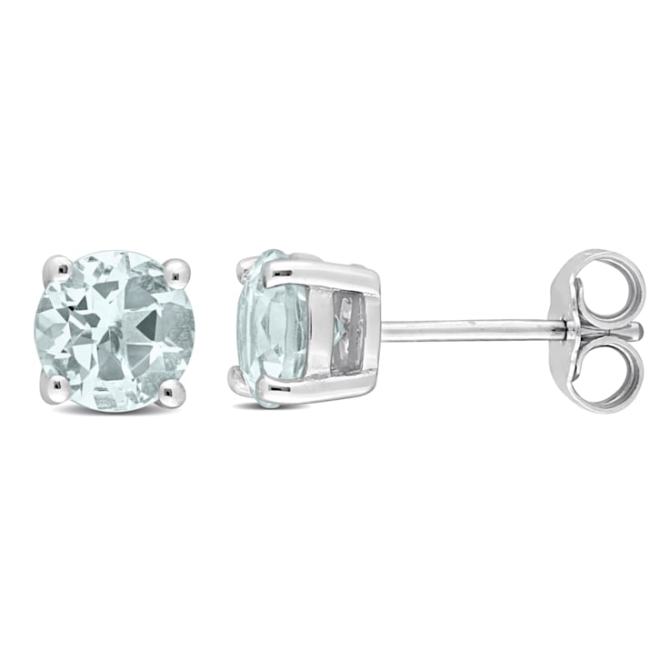 1 1/2 CT TGW Aquamarine Stud Earrings in Sterling Silver