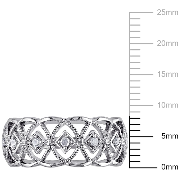 1/10 CT TW Diamond Openwork Ring in Sterling Silver