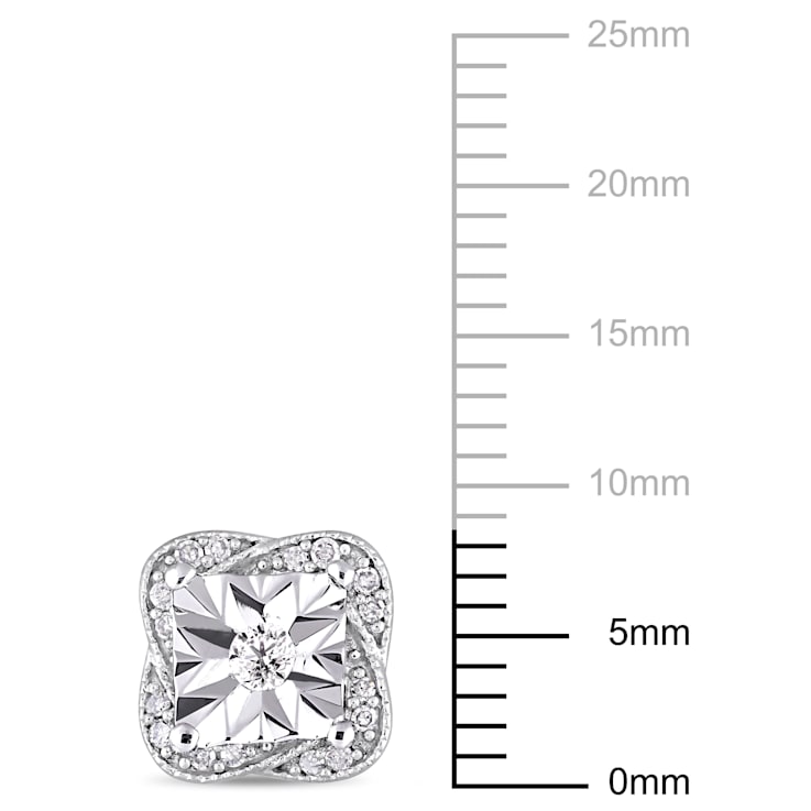 1/6 CT TW Diamond Stud Earrings in 10k White Gold