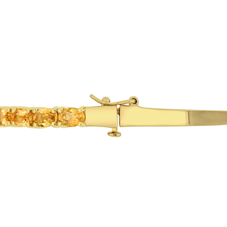 6-3/4ctw Oval-Cut Citrine Bangle In 18K Yellow Gold Over Sterling Silver