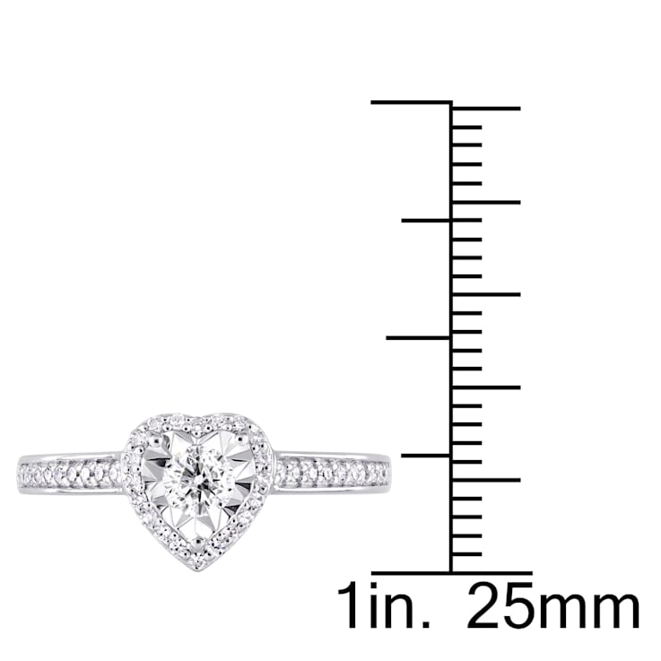 1/3 CT TW Diamond Heart Ring in Sterling Silver