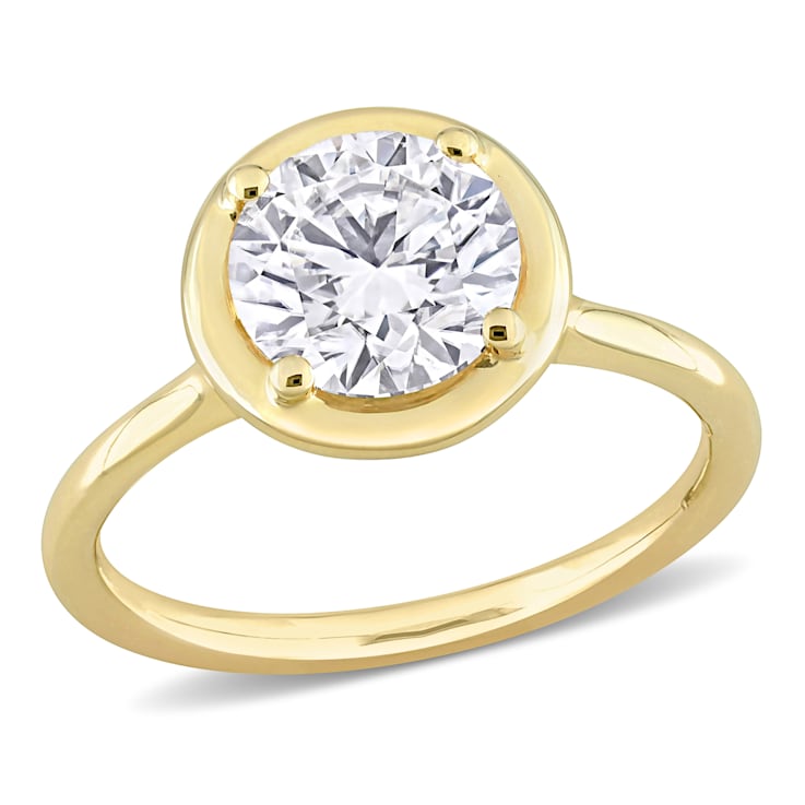 1 4/5 CT DEW Lab Created Moissanite Engagement Ring in 10K Yellow Gold