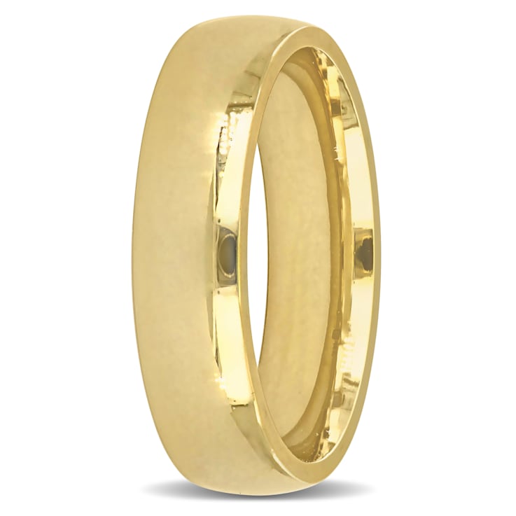 Men's 5.5mm Polished Finish Comfort Fit Wedding Band in 14K Yellow Gold