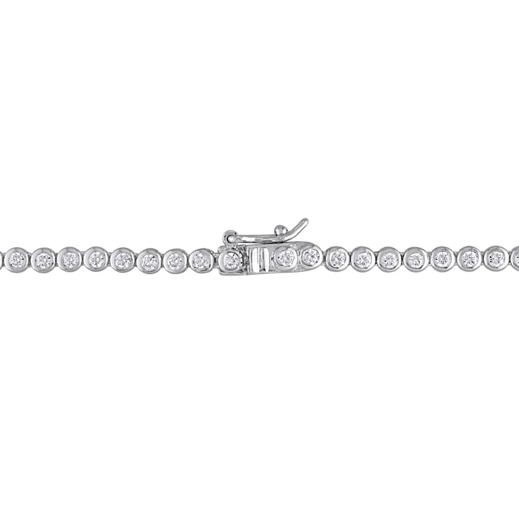 15 CT TGW Cubic Zirconia Station Necklace in Sterling Silver
