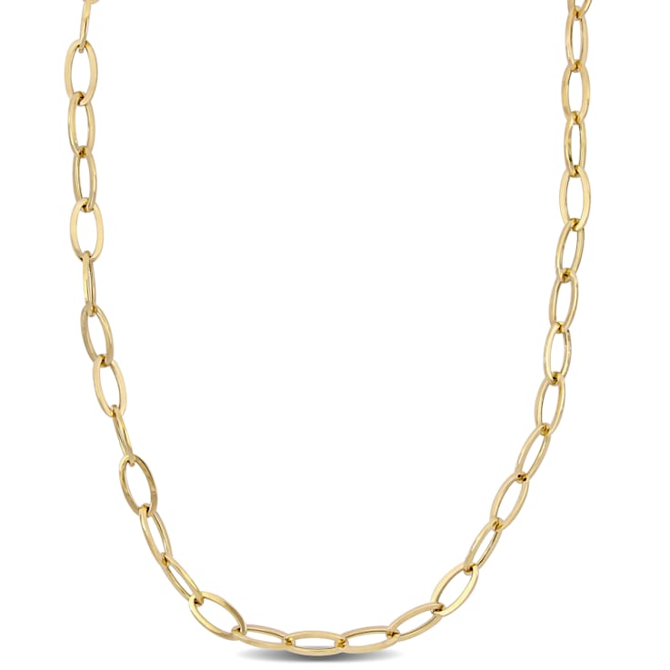 8.5mm Oval Link Necklace in 18k Yellow Gold, 24.5 in