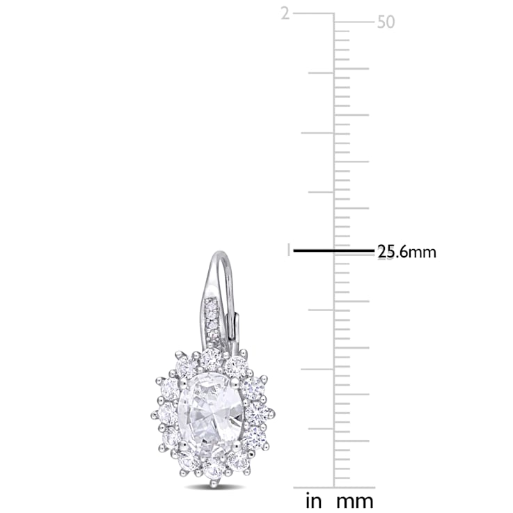 8.00ctw Created White Sapphire and Diamond Accent Floral Halo Earrings
in Sterling Silver