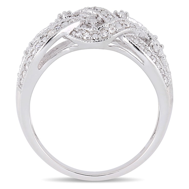 1/4 CT TW Diamond Entwined Ring in Sterling Silver