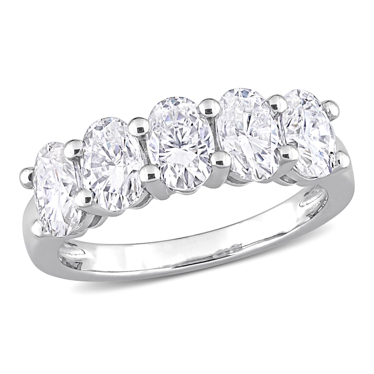 2-1/2 CT DEW Created Moissanite Semi Eternity Ring in 10K White Gold