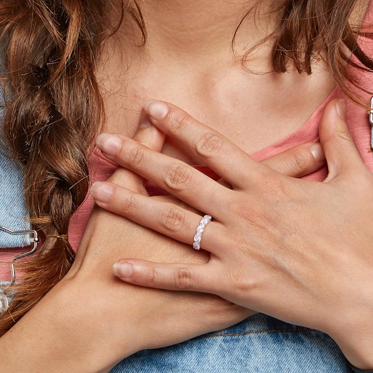 1 5/5 CTW White Topaz Anniversary Style Band Ring in 1 5/5 CTW White Topaz Anniversary Style Band Ring in