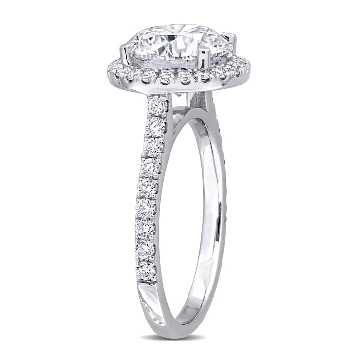 3 5/8 CT TW Lab-Grown Diamond Halo Engagement Ring in 14K White Gold
