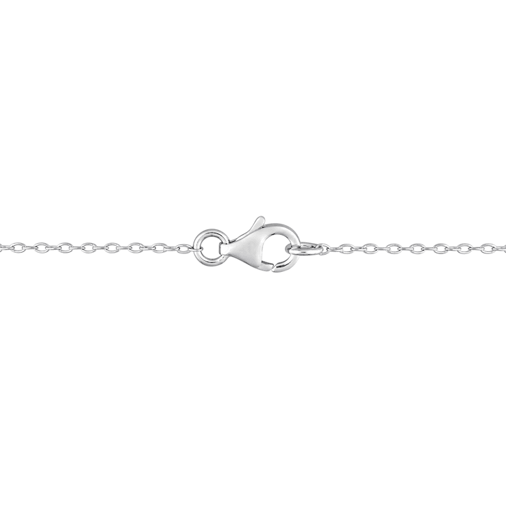 1 1/2 CT DEW Created Moissanite Halo Necklace in Sterling Silver