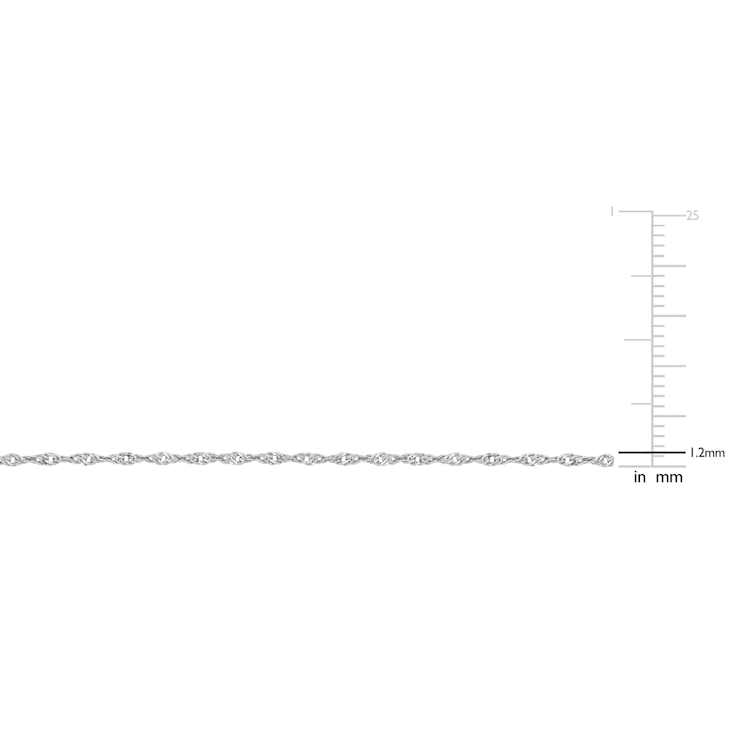 Singapore Chain Necklace in Platinum, 22 in