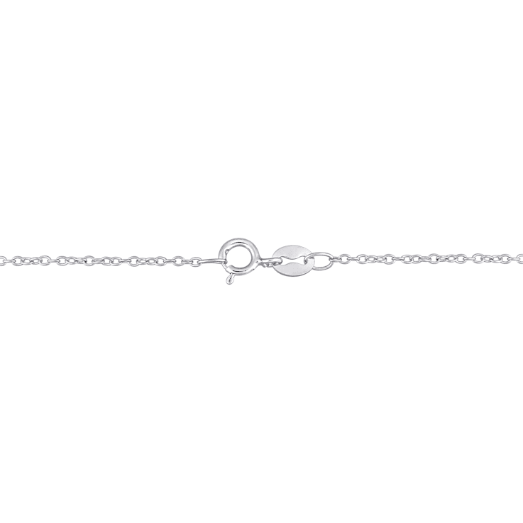 1 1/3 CT TGW  Created Blue and White Sapphire Necklace in Sterling
Silver with Black Rhodium Plated