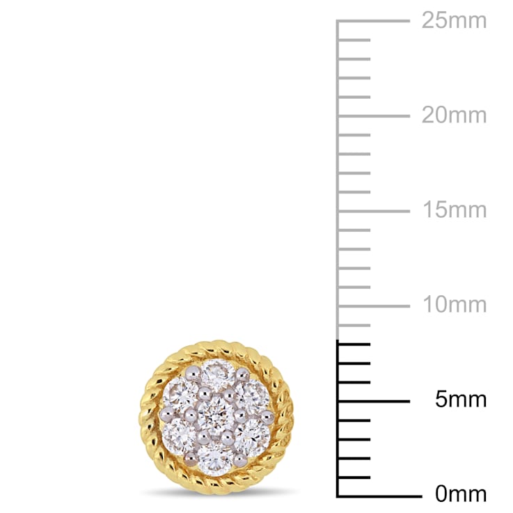 1/2 CT TW Diamond Floral Stud Post Earrings in 14k Yellow Gold