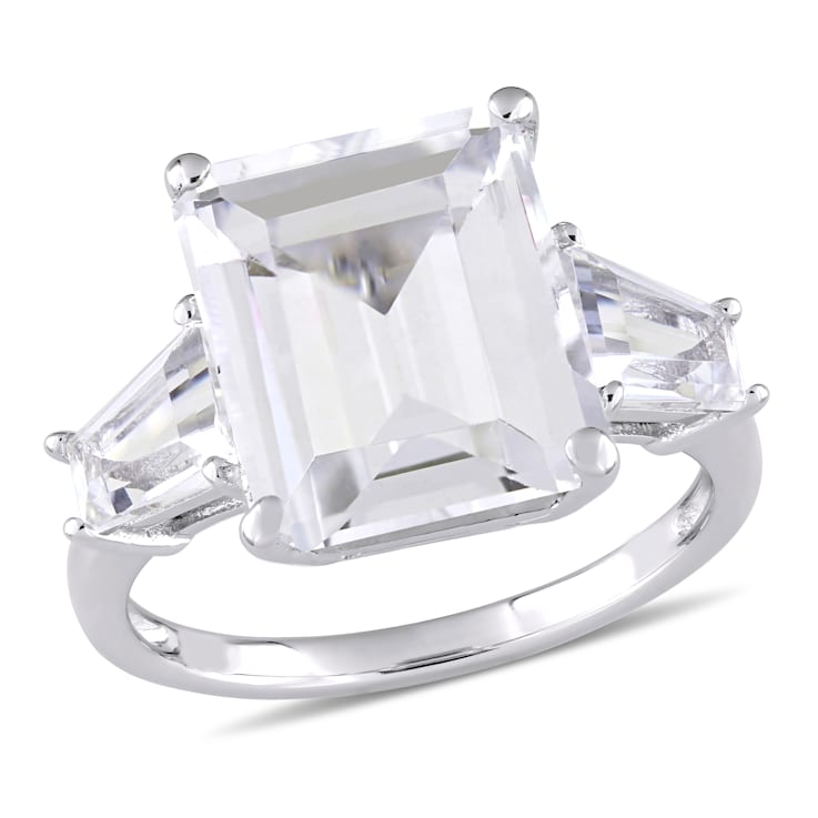 8 7/8 CTW White Topaz 3-Stone Ring in Sterling Silver