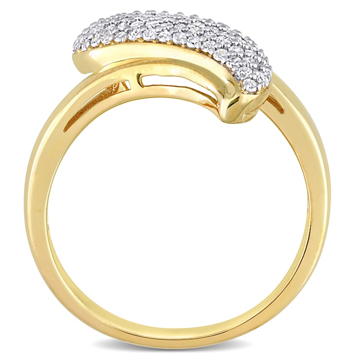 3/8ctw Diamond Ring in 18K Yellow Gold Over Sterling Silver