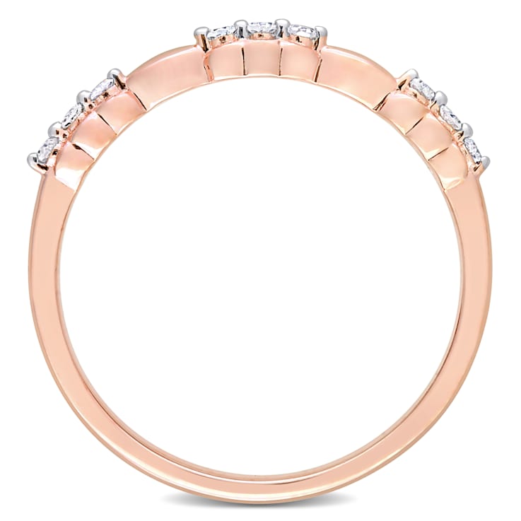 1/10ctw Diamond Promise Ring in 18K Rose Gold Over Sterling Silver