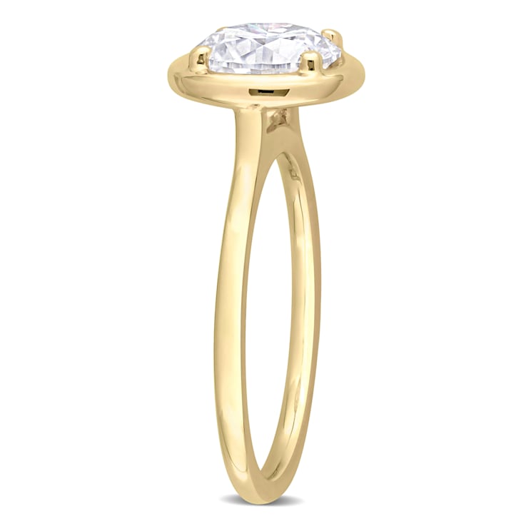 1 4/5 CT DEW Lab Created Moissanite Engagement Ring in 10K Yellow Gold