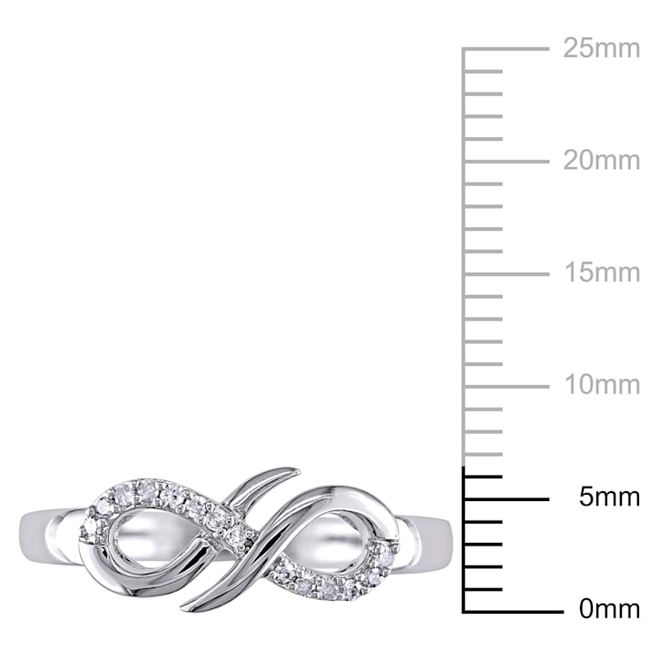 Diamond Infinity Ring in Sterling Silver