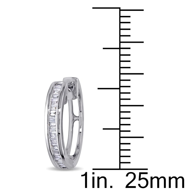 1/4 CT TW Diamond Hoop Earrings in Sterling Silver