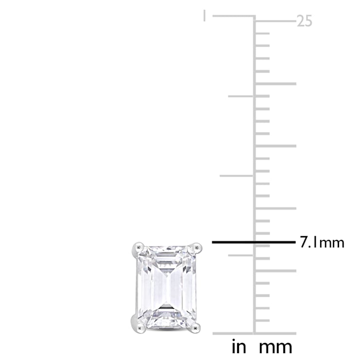 2 CT TGW Octagon Created Moissanite Stud Earrings in Sterling Silver