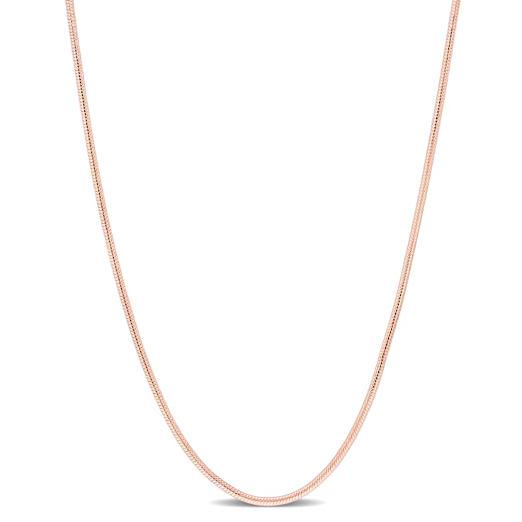 1.2MM Snake Chain Necklace in Rose Plated Sterling Silver