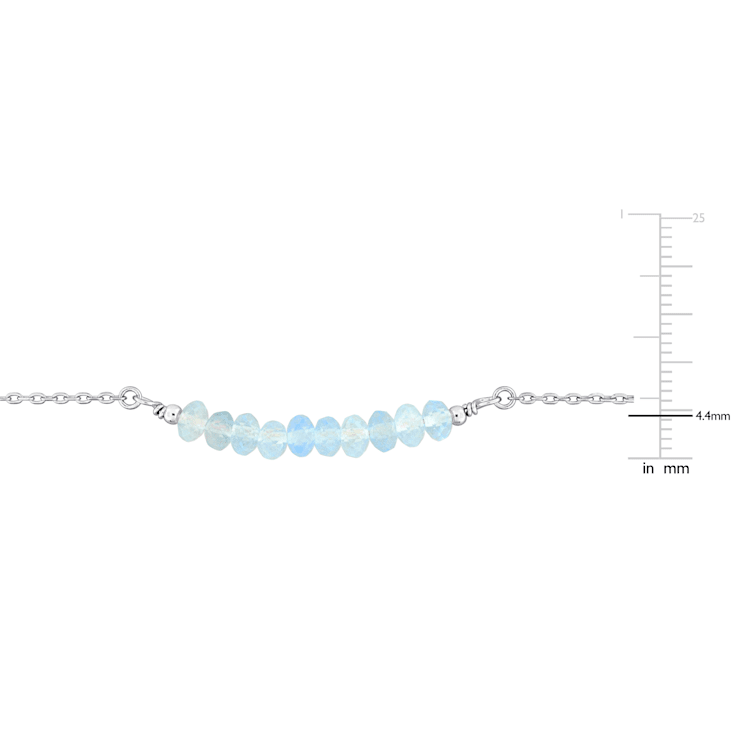 1 1/2 CT TGW Aquamarine Bead Bracelet in Sterling Silver