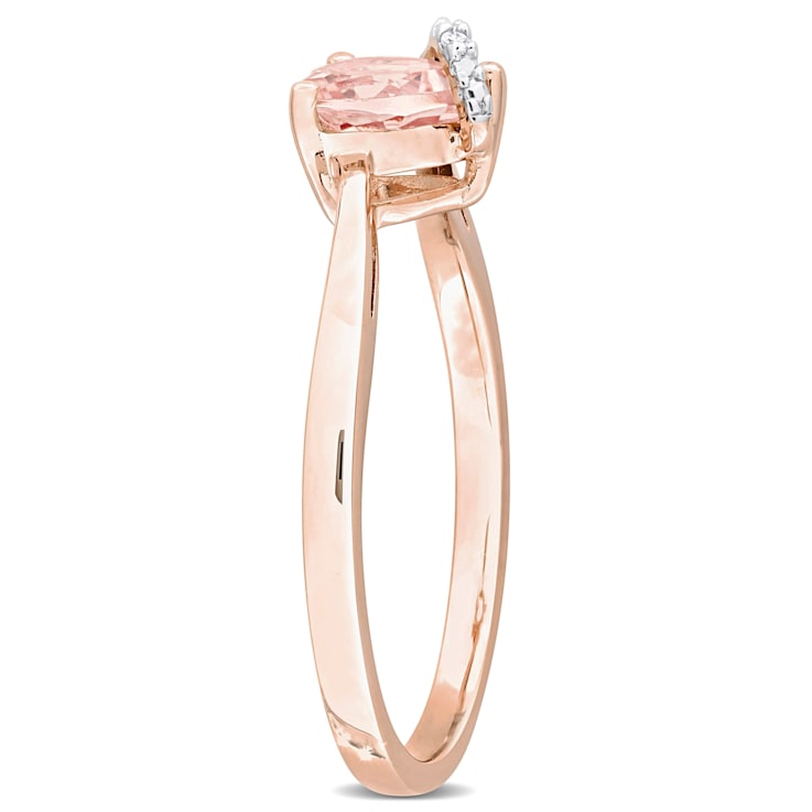 5/8 CT TGW Morganite and Diamond Accent Heart Wrap Ring in Rose Plated
Sterling Silver