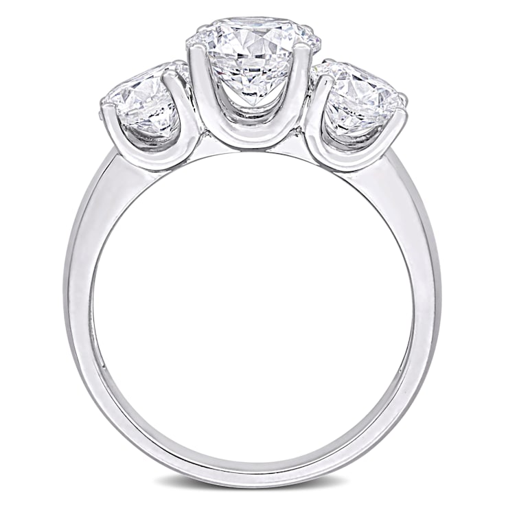 3 CT TW Lab-Grown Diamond 3-Stone Ring in 14K White Gold